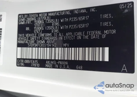 2025 Toyota Sienna Xle/Woodland Edition from USA, damaged, VIN 5TDYSKFC8SS194142